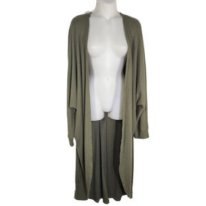 Torrid Womens Super Soft Plush Rib Lounge Cocoon Dusty Olive Open Size 3X Green